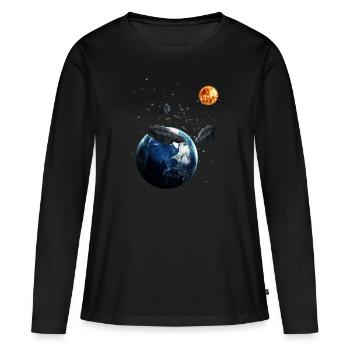 univers - T-shirt manches longues Premium bio Femme - noir - Devant - Julia (174cm)