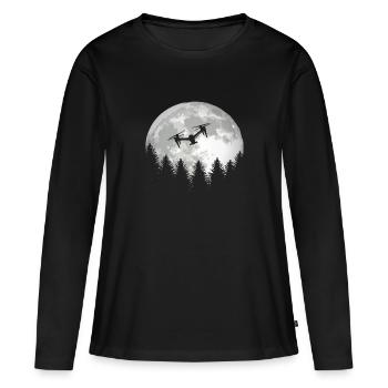 Drone Drones pour avions de drone - T-shirt manches longues Premium bio Femme - noir - Devant - Julia (174cm)