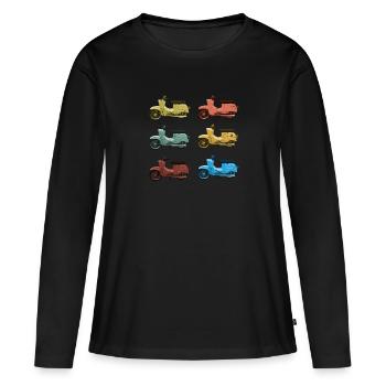 Retro Simson Schwalbe Vintage Colors - Women's Premium Organic Long Sleeve Shirt - black - Front - Julia (174cm)