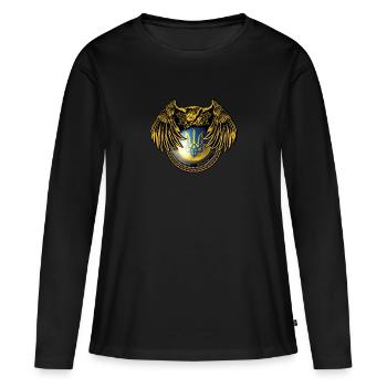 Ukraine Made in Ukrainer slavs Sowjetunion - Frauen Premium Bio Langarmshirt - Schwarz - Vorne - Julia (174cm)