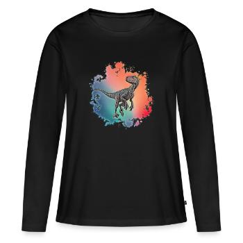Velociraptor - T-shirt manches longues Premium bio Femme - noir - Devant - Julia (174cm)