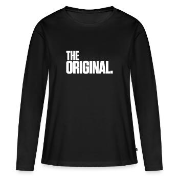The Original - Frauen Premium Bio Langarmshirt - Schwarz - Vorne - Julia (174cm)
