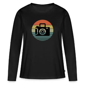Fotografie - Frauen Premium Bio Langarmshirt - Schwarz - Vorne - Julia (174cm)