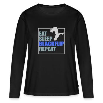 Freerunning Backflip Parkour - Frauen Premium Bio Langarmshirt - Schwarz - Vorne - Julia (174cm)