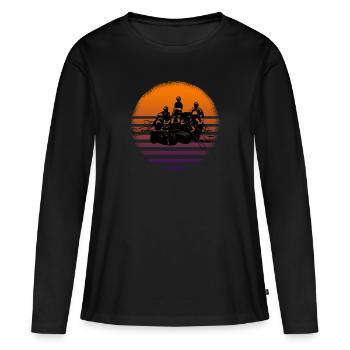 Rafting - T-shirt manches longues Premium bio Femme - noir - Devant - Julia (174cm)