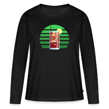 Cola drôle au coucher du soleil - T-shirt manches longues Premium bio Femme - noir - Devant - Julia (174cm)