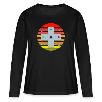 Gamepad in the sunset - Women's Premium Organic Long Sleeve Shirt - black - Front - Julia (174cm)