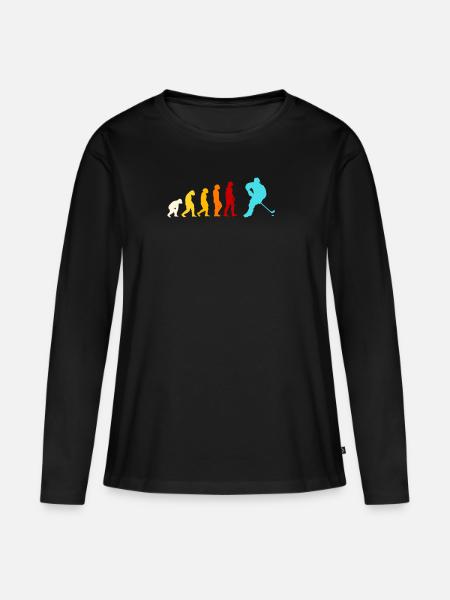 Inlinehockey Evolution Geschenk - Frauen Premium Bio Langarmshirt - Schwarz