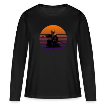 Kendo - T-shirt manches longues Premium bio Femme - noir - Devant - Julia (174cm)