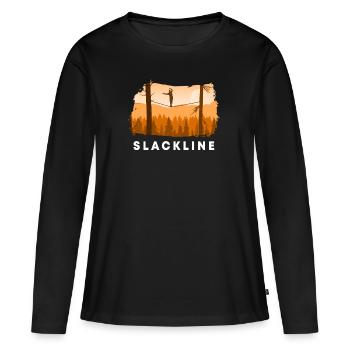 Slackline - T-shirt manches longues Premium bio Femme - noir - Devant - Julia (174cm)