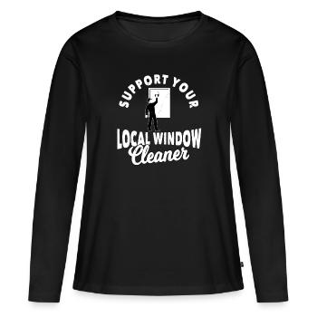 window cleaner - Women's Premium Organic Long Sleeve Shirt - black - Front - Julia (174cm)