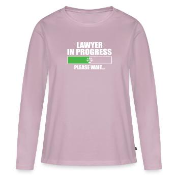 Étudiant en droit - T-shirt manches longues Premium bio Femme - rose poudré - Devant - Julia (174cm)