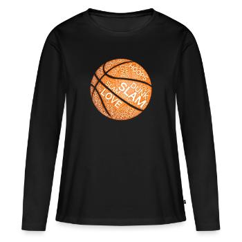 Basketballspieler - Frauen Premium Bio Langarmshirt - Schwarz - Vorne - Julia (174cm)