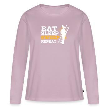 ramoneur - T-shirt manches longues Premium bio Femme - rose poudré - Devant - Julia (174cm)