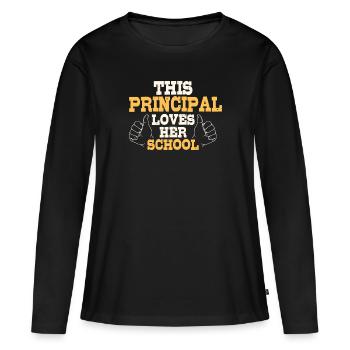 Schulleiterin Frau - Frauen Premium Bio Langarmshirt - Schwarz - Vorne - Julia (174cm)