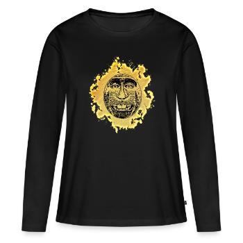 Singe - T-shirt manches longues Premium bio Femme - noir - Devant - Julia (174cm)