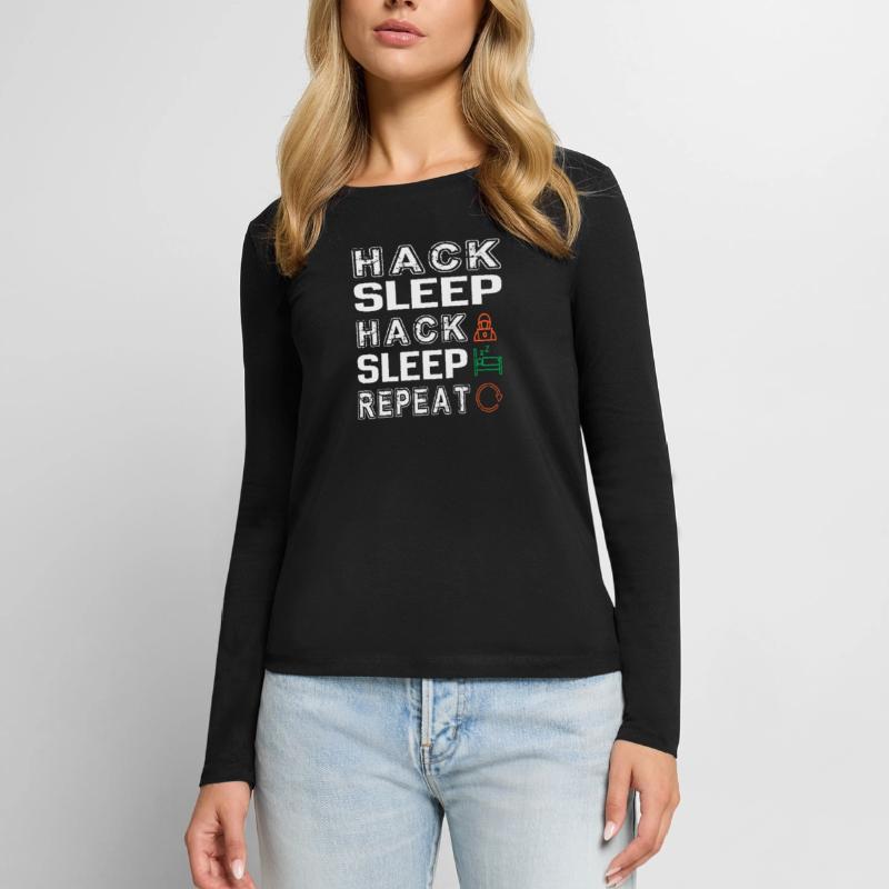Hacker Hacking Programming Computer Women's Premium Organic Long Sleeve Shirt