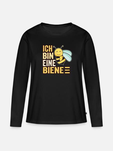 Ich bin eine Biene I Bienenkostüm - Frauen Premium Bio Langarmshirt - Schwarz