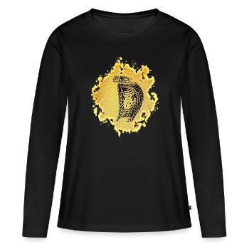 Cobra - T-shirt manches longues Premium bio Femme - noir - Devant - Julia (174cm)