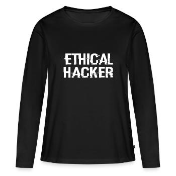 Hacking Hacker Phishing - T-shirt manches longues Premium bio Femme - noir - Devant - Julia (174cm)