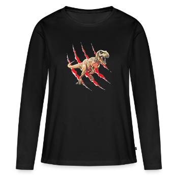 Tyrannosaurus Rex - T-shirt manches longues Premium bio Femme - noir - Devant - Julia (174cm)