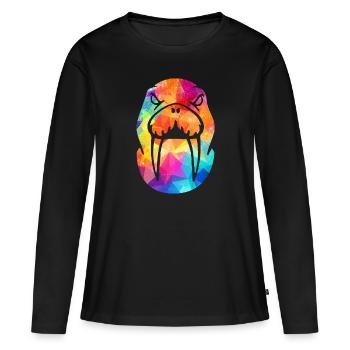 Morse - T-shirt manches longues Premium bio Femme - noir - Devant - Julia (174cm)