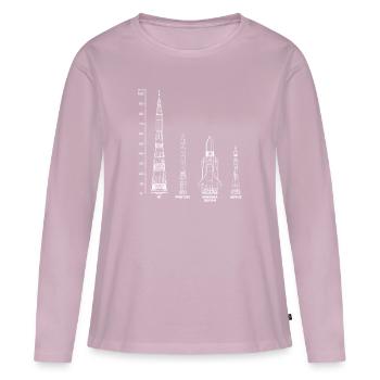 Missiles Union soviétique Russie - T-shirt manches longues Premium bio Femme - rose poudré - Devant - Julia (174cm)