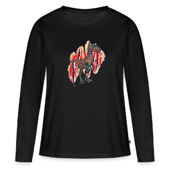 Velociraptor - T-shirt manches longues Premium bio Femme - noir - Devant - Julia (174cm)