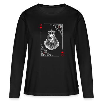 Card Symbols Playing Cards Heart Checkers Card Game - Women's Premium Organic Long Sleeve Shirt - black - Front - Julia (174cm)
