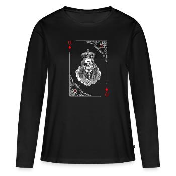 Card Symbols Playing Cards Diamond Checkers Card Game - Women's Premium Organic Long Sleeve Shirt - black - Front - Julia (174cm)