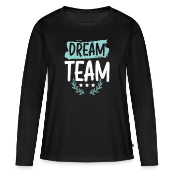 Dream Team - T-shirt manches longues Premium bio Femme - noir - Devant - Julia (174cm)