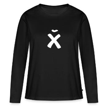 Russe хуй - gros mot russe énigmatique - T-shirt manches longues Premium bio Femme - noir - Devant - Julia (174cm)