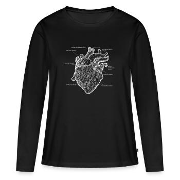 Coeur anatomique - T-shirt manches longues Premium bio Femme - noir - Devant - Julia (174cm)