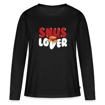 Snus Lover Tabac Nicotine - T-shirt manches longues Premium bio Femme - noir - Devant - Julia (174cm)
