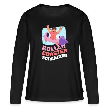 Montagnes russes Screamer Roller Coaster - T-shirt manches longues Premium bio Femme - noir - Devant - Julia (174cm)