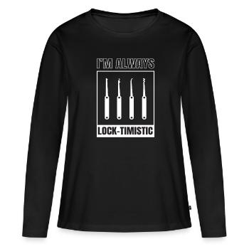Lock-Timistic Lockpicking Lockpicker - Frauen Premium Bio Langarmshirt - Schwarz - Vorne - Julia (174cm)