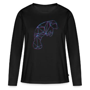 Polygon Seekuh - Frauen Premium Bio Langarmshirt - Schwarz - Vorne - Julia (174cm)