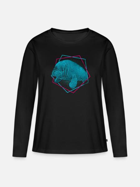 Seekuh - Manati - Frauen Premium Bio Langarmshirt - Schwarz