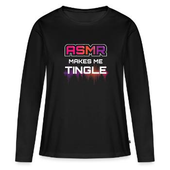 ASMR Makes Me Tingle - Frauen Premium Bio Langarmshirt - Schwarz - Vorne - Julia (174cm)
