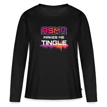 ASMR Makes Me Tingle - Frauen Premium Bio Langarmshirt - Schwarz - Vorne - Julia (174cm)