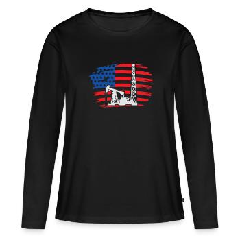 Drilling rig America Oil Drilling Rig - T-shirt manches longues Premium bio Femme - noir - Devant - Julia (174cm)