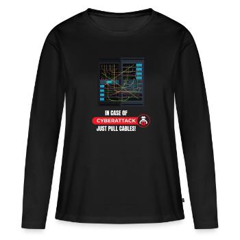 En cas de cyberattaque Informaticien - T-shirt manches longues Premium bio Femme - noir - Devant - Julia (174cm)