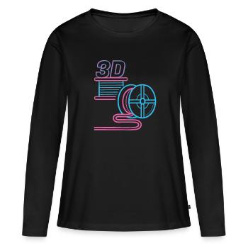 Filament 3D PLA Imprimante 3D d’impression 3D - T-shirt manches longues Premium bio Femme - noir - Devant - Julia (174cm)