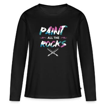Paint All The Rocks Painting Stones - Women's Premium Organic Long Sleeve Shirt - black - Front - Julia (174cm)