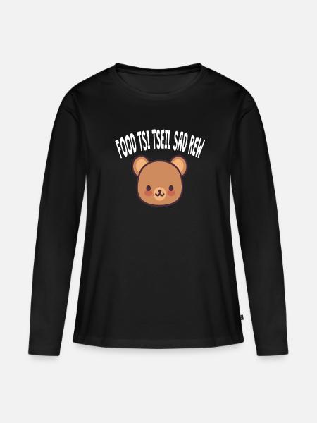 Wer das liest ist Doof Bär Spiegelschrift - Frauen Premium Bio Langarmshirt - Schwarz