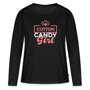Candy Girl Zuckerwatte - Frauen Premium Bio Langarmshirt - Schwarz - Vorne - Julia (174cm)