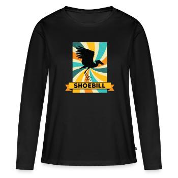 Bec-de-sabot ornitologue - T-shirt manches longues Premium bio Femme - noir - Devant - Julia (174cm)