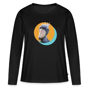 Bec-de-sabot ornitologue - T-shirt manches longues Premium bio Femme - noir - Devant - Julia (174cm)
