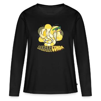 Bananaconda Banane Fruit Fruit Fruit - T-shirt manches longues Premium bio Femme - noir - Devant - Julia (174cm)