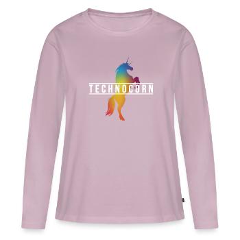 EDM Technocorn Unicorn Festival Music - Women's Premium Organic Long Sleeve Shirt - dusky pink - Front - Julia (174cm)